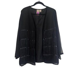 Anthony Jacket L Black Fringe Neutral Minimalist Western Preppy Cowgirl Rodeo